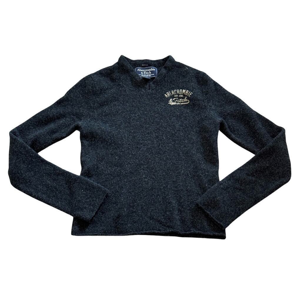 Abercrombie & Fitch Muscle Fit Mens 100% wool sweater, small